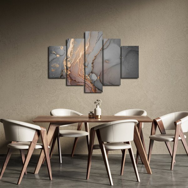 Obrázok - Šedo-zlatý mramor (150x105 cm)