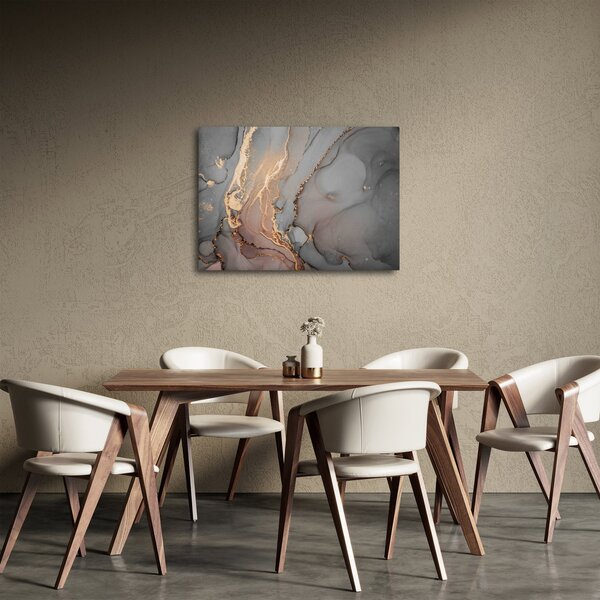 Obrázok - Šedo-zlatý mramor (70x50 cm)