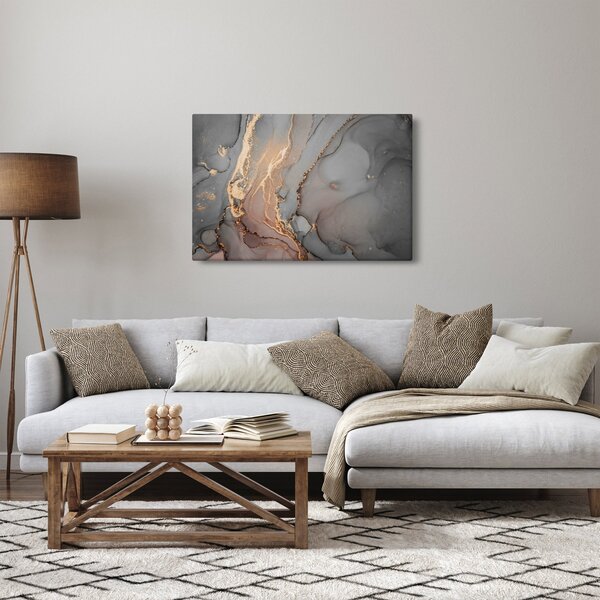 Obrázok - Šedo-zlatý mramor (90x60 cm)