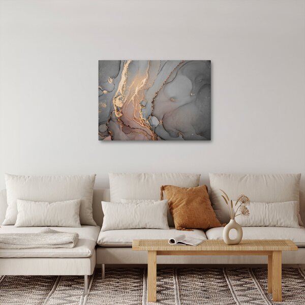 Obrázok - Šedo-zlatý mramor (70x50 cm)