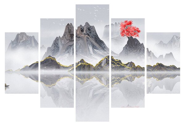 Obraz - Hory v hmle (150x105 cm)