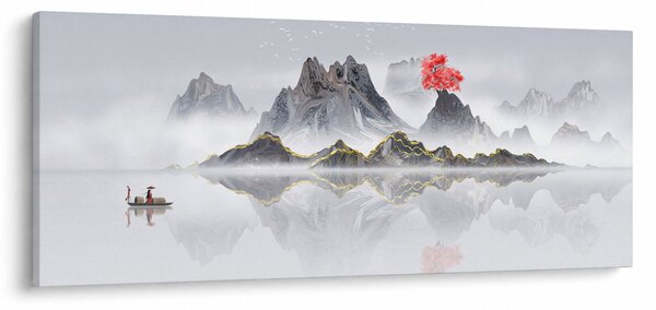 Obraz - Hory v hmle (120x50 cm)