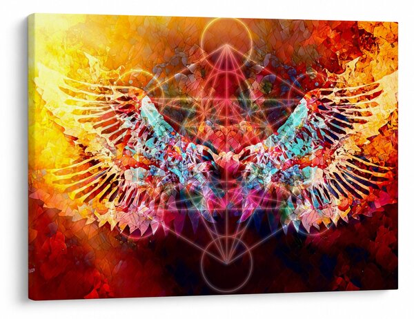 Obraz - Merkaba s krídlami, abstrakcia (70x50 cm)