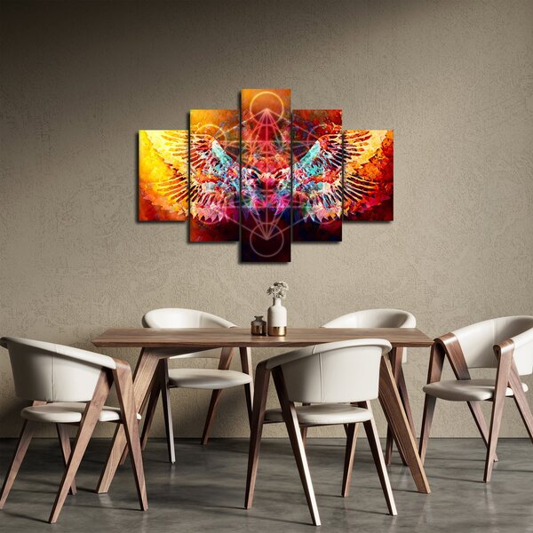 Obraz - Merkaba s krídlami, abstrakcia (150x105 cm)