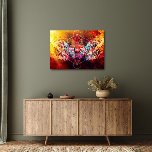 Obraz - Merkaba s krídlami, abstrakcia (70x50 cm)
