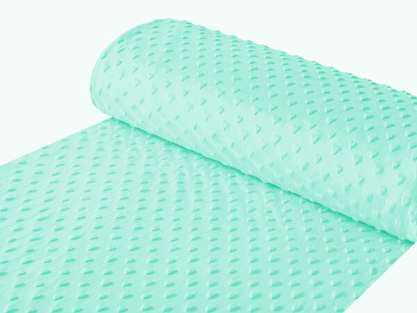 Detská látka Minky 3D srdiečka MKS-002 Mintová - šírka 150 cm