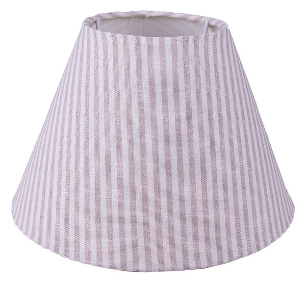 Béžové pruhované látkové tienidlo lampy - Ø 23*15 cm / E27 - Clayre & Eef