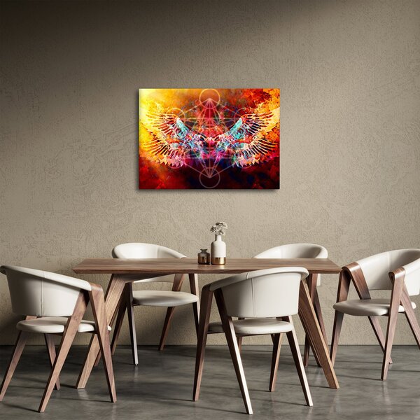 Obraz - Merkaba s krídlami, abstrakcia (70x50 cm)