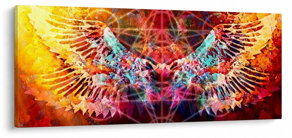 Obraz - Merkaba s krídlami, abstrakcia (120x50 cm)