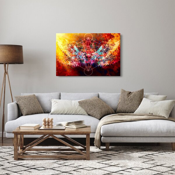 Obraz - Merkaba s krídlami, abstrakcia (90x60 cm)