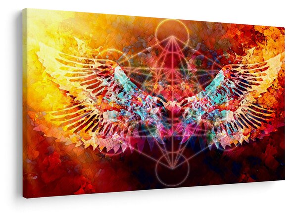 Obraz - Merkaba s krídlami, abstrakcia (90x60 cm)