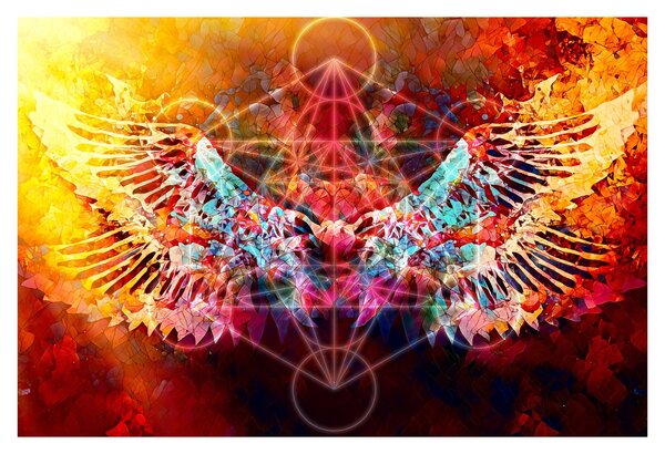 Obraz - Merkaba s krídlami, abstrakcia (90x60 cm)