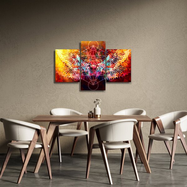 Obraz - Merkaba s krídlami, abstrakcia (90x60 cm)