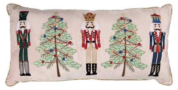 Vianočný dekoračný vankúš s Luskáčikmi Nutcracker - 76*35*4 cm - Clayre & Eef