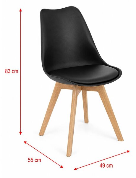 Set - 4 ks Jedálenská stolička AVENBERG SKANDI čierna