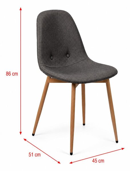 Set - 4ks Jedálenská stolička AVENBERG RIVA, sivá