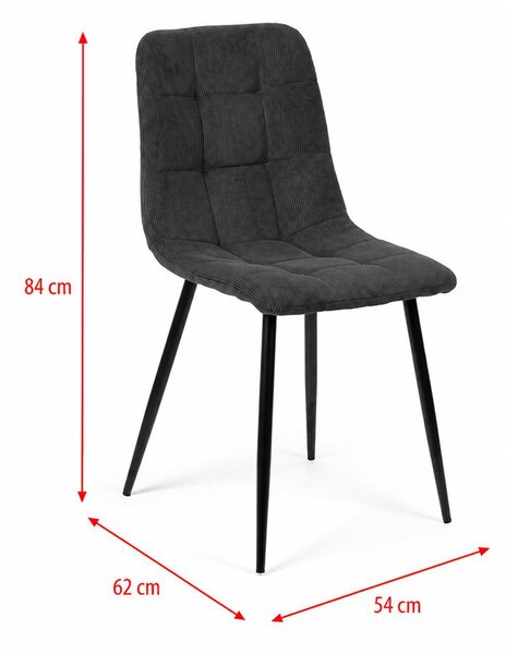 Set - 4 ks Jedálenská stolička AVENBERG ARDEN, sivá