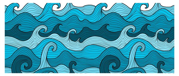 Obraz - Abstrakcia, more (120x50 cm)