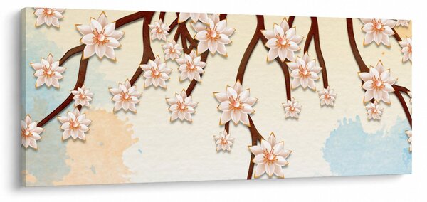 Obraz - Kvety na vetvách, farebné (120x50 cm)