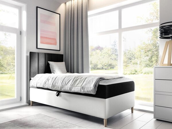 Mirjan24 Kontinentálna posteľ Junior Kamire 1, Strana: ľavá, Rozmer postele: 80x200, Dostupné poťahy: ekokoža Soft 017 (biela) + Fresh 01 5903211191732