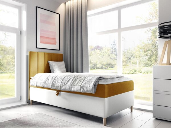 Mirjan24 Kontinentálna posteľ Junior Kamire 1, Strana: ľavá, Rozmer postele: 80x200, Dostupné poťahy: ekokoža Soft 017 (biela) + Fresh 01 5903211191732