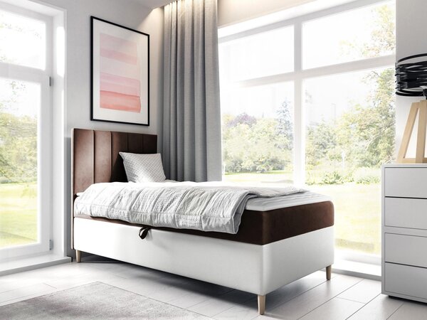 Mirjan24 Kontinentálna posteľ Junior Kamire 1, Strana: ľavá, Rozmer postele: 80x200, Dostupné poťahy: ekokoža Soft 017 (biela) + Fresh 01 5903211191732
