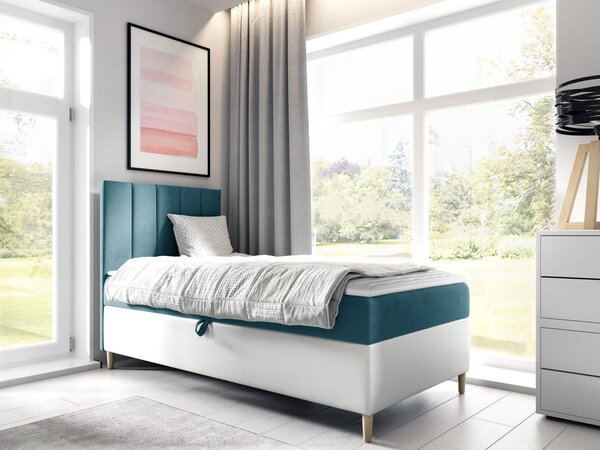 Mirjan24 Kontinentálna posteľ Junior Kamire 1, Strana: ľavá, Rozmer postele: 80x200, Dostupné poťahy: ekokoža Soft 017 (biela) + Fresh 01 5903211191732