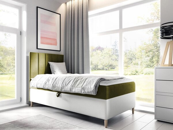 Mirjan24 Kontinentálna posteľ Junior Kamire 1, Strana: ľavá, Rozmer postele: 80x200, Dostupné poťahy: ekokoža Soft 017 (biela) + Fresh 01 5903211191732