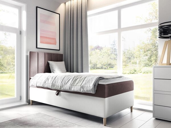 Mirjan24 Kontinentálna posteľ Junior Kamire 1, Strana: ľavá, Rozmer postele: 80x200, Dostupné poťahy: ekokoža Soft 017 (biela) + Fresh 01 5903211191732
