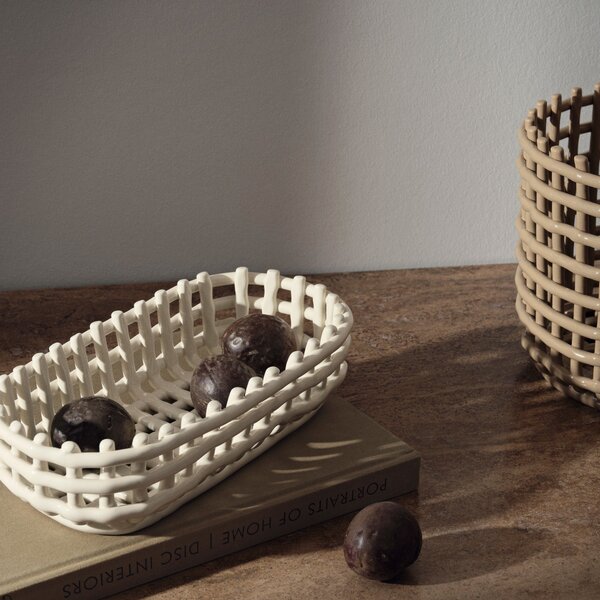 Košík Ceramic Oval, Blue – Ferm Living