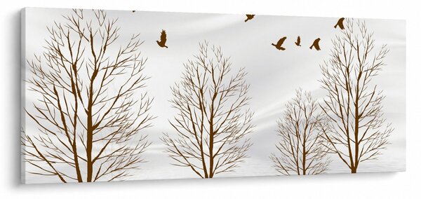 Obraz - Jelene pred riekou (120x50 cm)