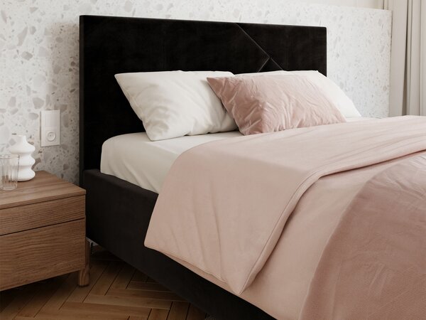Čalúnená manželská posteľ s úložným priestorom Navaro 140x200 - čierna