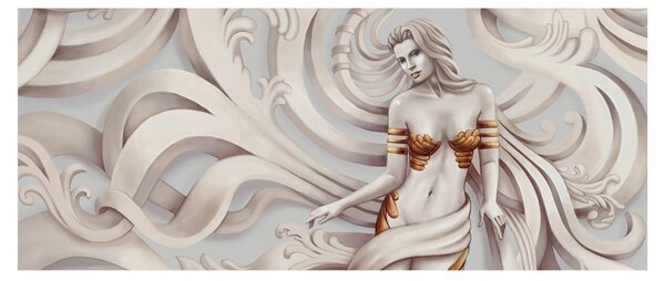 Obraz bohyne s florálnym motívom (120x50 cm)
