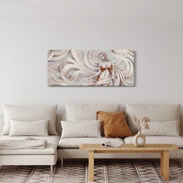Obraz bohyne s florálnym motívom (120x50 cm)