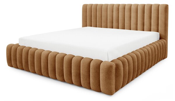 Čalúnená jednolôžková posteľ s úložným priestorom Bliss 120x200 - tehlová