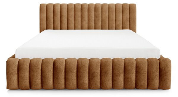 Čalúnená jednolôžková posteľ s úložným priestorom Bliss 120x200 - tehlová