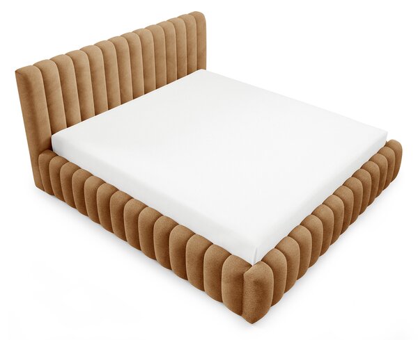 Čalúnená jednolôžková posteľ s úložným priestorom Bliss 120x200 - tehlová