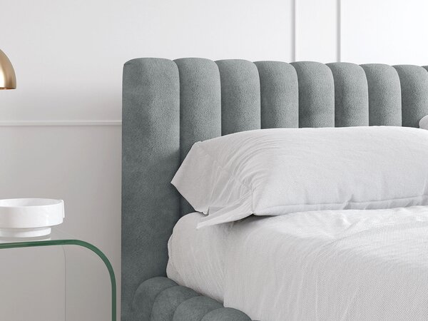 Čalúnená jednolôžková posteľ s úložným priestorom Bliss 120x200 - sivá