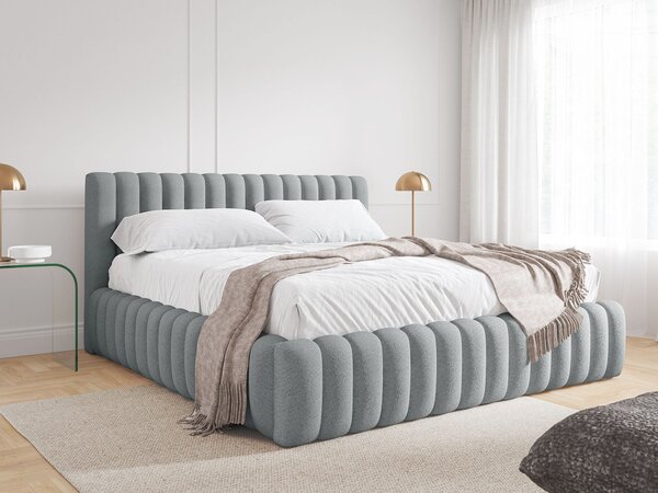 Čalúnená jednolôžková posteľ s úložným priestorom Bliss 120x200 - sivá