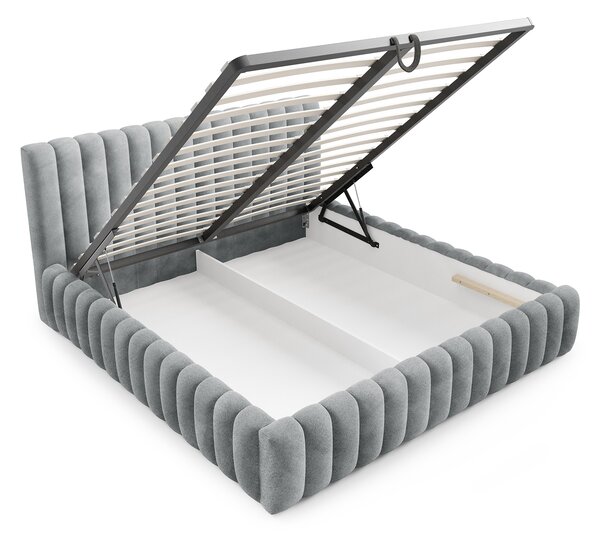 Čalúnená jednolôžková posteľ s úložným priestorom Bliss 120x200 - sivá