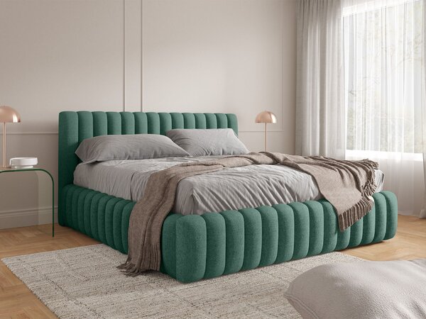 Čalúnená jednolôžková posteľ s úložným priestorom Bliss 120x200 - zelená