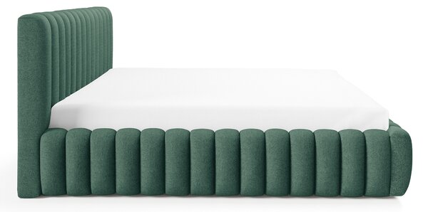 Čalúnená jednolôžková posteľ s úložným priestorom Bliss 120x200 - zelená