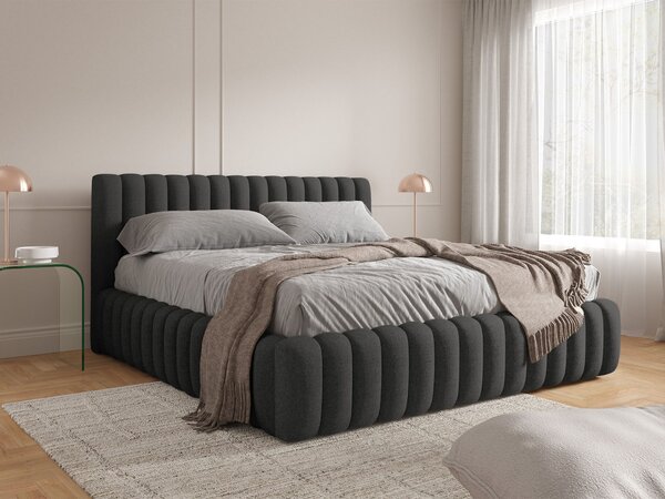Čalúnená jednolôžková posteľ s úložným priestorom Bliss 120x200 - čierna