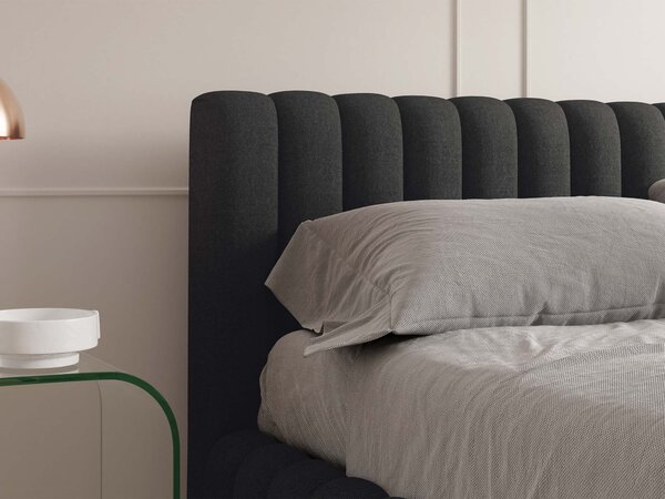 Čalúnená jednolôžková posteľ s úložným priestorom Bliss 120x200 - čierna