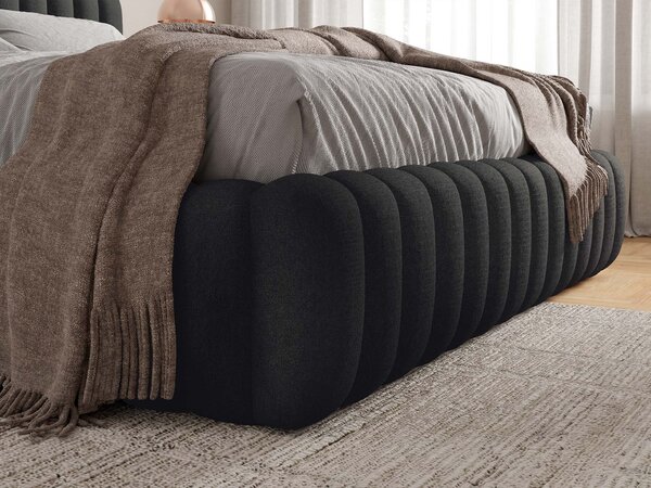 Čalúnená jednolôžková posteľ s úložným priestorom Bliss 120x200 - čierna