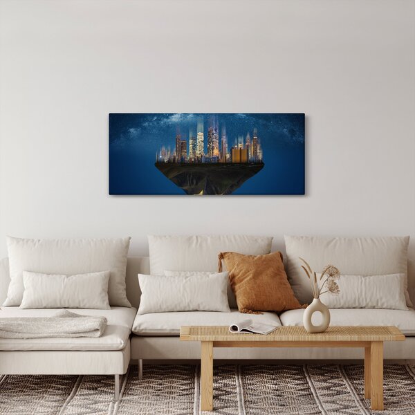 Obraz - Veľkomesto plávajúce priestorom (120x50 cm)