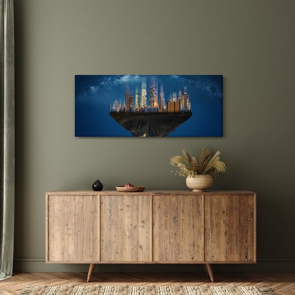 Obraz - Veľkomesto plávajúce priestorom (120x50 cm)