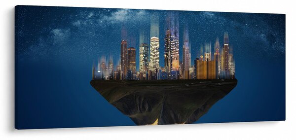 Obraz - Veľkomesto plávajúce priestorom (120x50 cm)