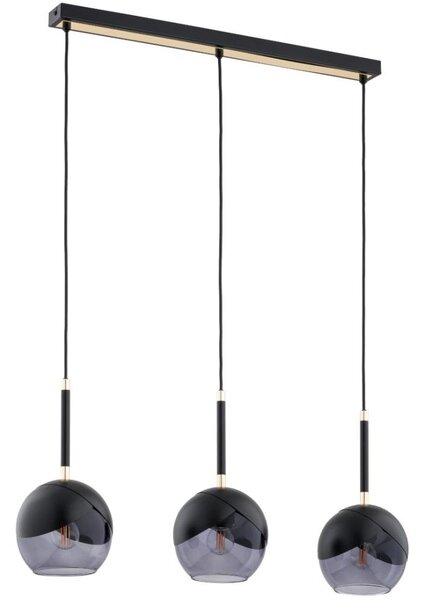 Luster na lanku MILTONA 3xE27/60W/230V čierna/šedá