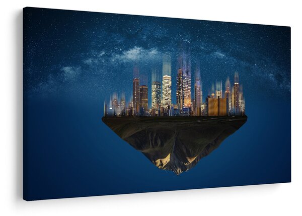 Obraz - Veľkomesto plávajúce priestorom (90x60 cm)